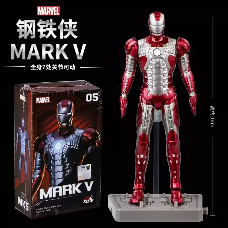 Zd Toys Marvel Iron Man Mark Mk1 Mk7 Series Action Figure Movable Collectible Model Desktop Decoration Gift Toys