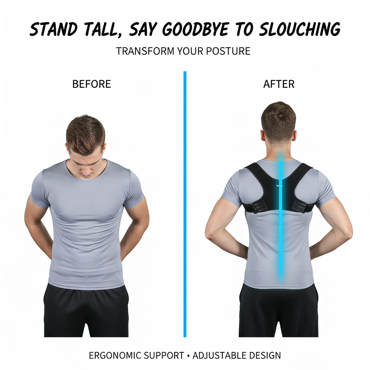 VBOSI Invisible Posture Corrector for Men Women Adjustable Breathable Back Brace Shoulder Support Straightener for Hunchback Cor