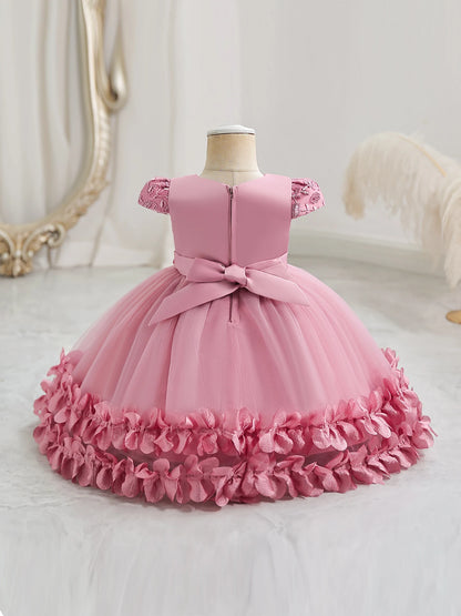 Girls' performance dress three-dimensional lace princess dress Festival fluffy skirt gauze dress dress dress dress flower girl d