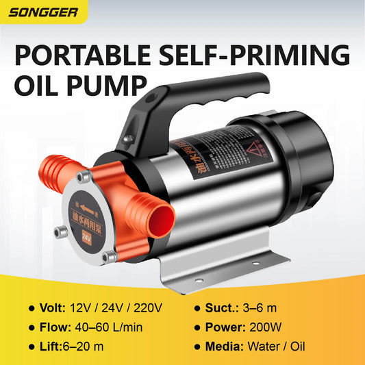 DC Oil Water Transfer Pump Portable 12V 24V 48V Electric Pump Self-Priming Oil Water Pump for Home Industrial Use