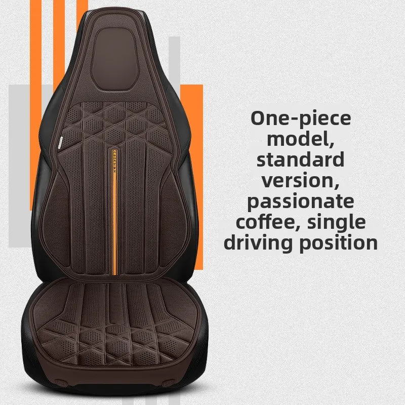 Car Suede Seat Protection Universal Car Seat Cover All Season Breathable Perforated Suede SUV Sedan Seat Cover Latex Cushion