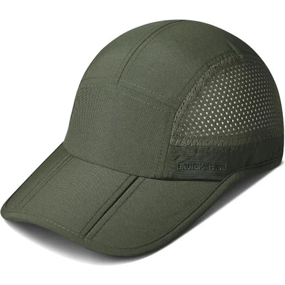 GADIEMKENSD Men Women Folding Climbing Peaked Cap Baseball Cap Outdoor Breathable Camping Hiking Quick Drying Trekking Sun Hat