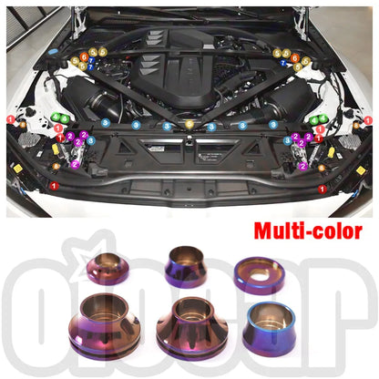 OiOMOTORS Front Bonnet Body Bolts and Nuts Billet Dress Up Hardware Kit for BMW G87 M2 G80 G81 M3 G82 G83 M4