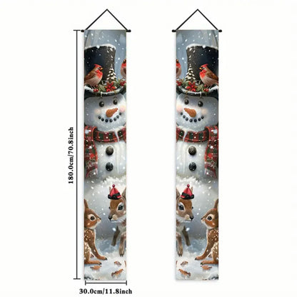 Christmas New Year Decorations Couplet Santa Snowman Door Banner For Home 2025 Xmas Hanging Ornaments Navidad Gift New Year 2026