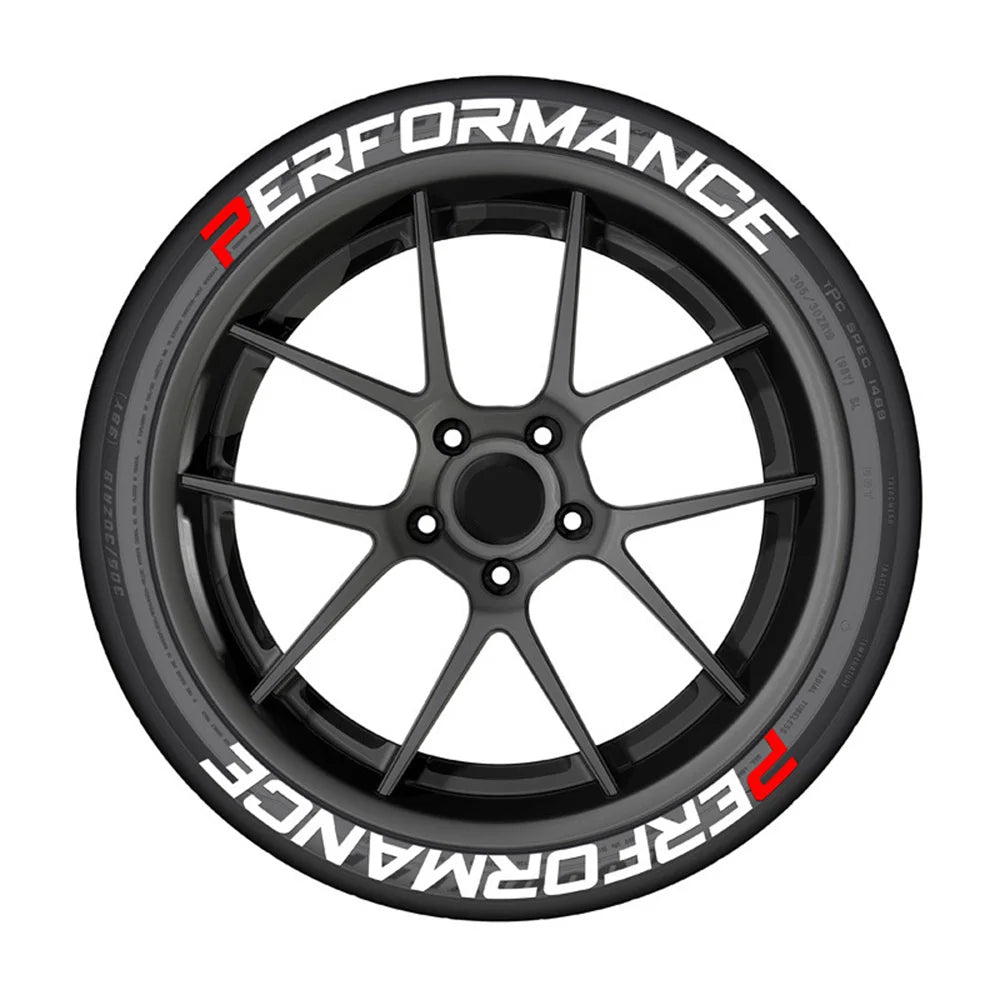 8Pcs/Lot Car Tire Decor Stickers Car Tuning Universal 3D Permanent PVC Joined Stickers Automotive Label Letters for Performance