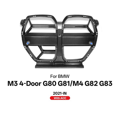 Front Bumper Grilles For BMW G80 G81 M3 G82 G83 M4 2021-IN CSL Style Real Dry Carbon Fiber Hood Car Grille ACC Vent Accessories