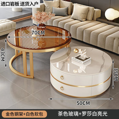 European Elegant Coffee Tables Multifunction Trendy Modern Minimalist Coffee Tables With Drawers Storage Mesa Centro Furniture