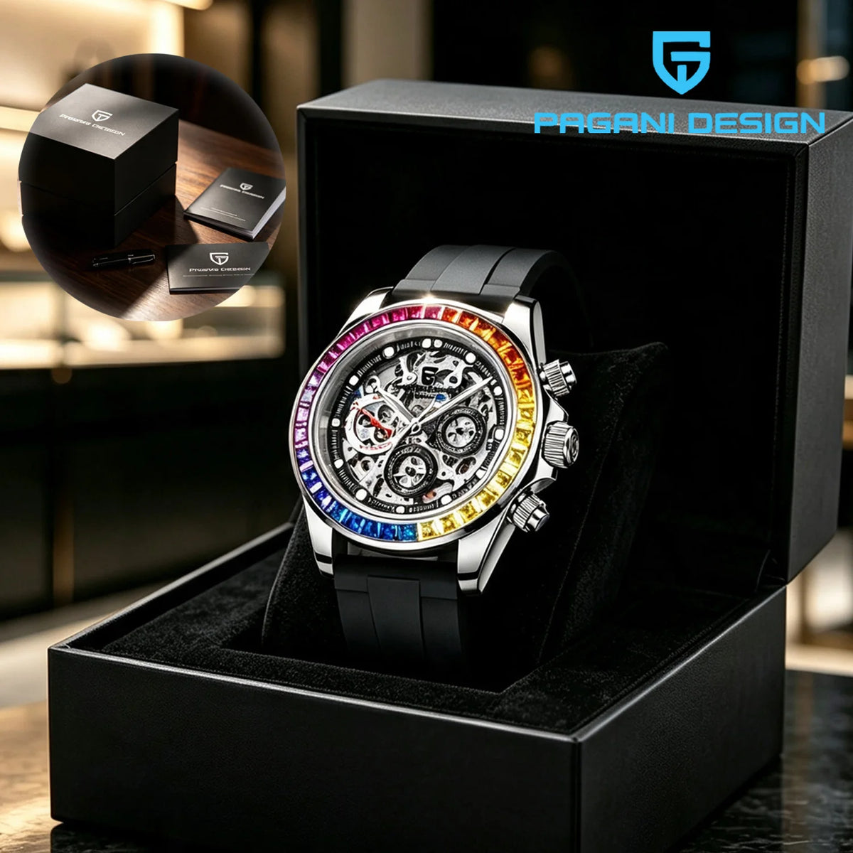 PAGANI DESIGN 2026 New Automatic Mechanical Watch Skeleton Hollow Dial Waterproof Stainless Steel Sport Wristwatch Reloj Hombre