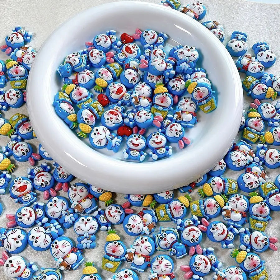 Doraemon mini accessories cute cartoon DIY hair clips, fridge magnets, phone cases, resin accessories, fun and creative