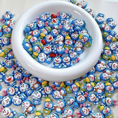 Doraemon mini accessories cute cartoon DIY hair clips, fridge magnets, phone cases, resin accessories, fun and creative