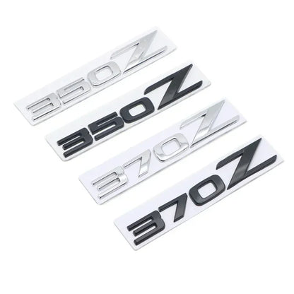 For Nissan 350Z 370Z Letters Rear Trunk Emblem Badge GTS GTR Nismo Z Z3 Z34 Teana Car Modification Stickers Decals 3D Metal