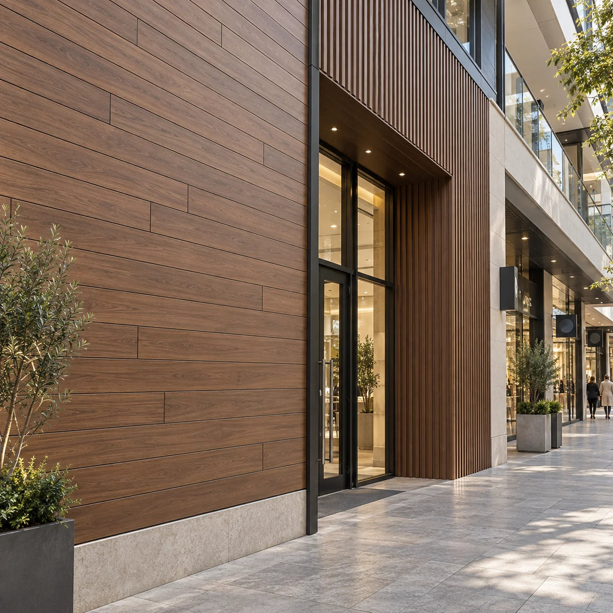 WPC Wall Panel Louver Cladding Exterior Cladding Waterproof Wood Grain Villa Garden Yard Patio Backyard Outdoor Privacy Modern