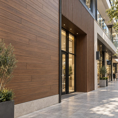 WPC Wall Panel Louver Cladding Exterior Cladding Waterproof Wood Grain Villa Garden Yard Patio Backyard Outdoor Privacy Modern