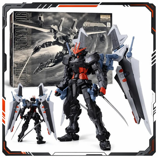 Bandai Original MG 1/100 Gundam Astray Noir Anime Action Figure Joint Assembly Plastic Model Kit Toy Gift Boys Hobby Collection