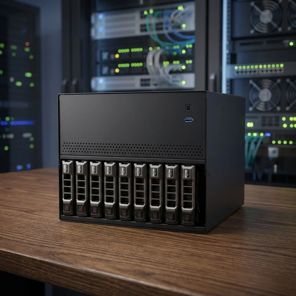 N10 10-bay NAS Chassis Case - Supporting MATX Motherboards with 10 Hotswap Hard Drivesn Bays