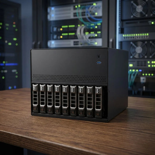 N10 10-bay NAS Chassis Case - Supporting MATX Motherboards with 10 Hotswap Hard Drivesn Bays