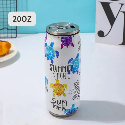 500ML 304 Stainless Steel Beer Cup Car Thermos Cola Can Cafe Beer Bottle Laser Printing Botella De Acero Inoxidable