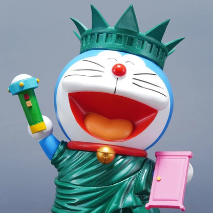 20cm/7.87in Anime Doraemon Figure Doraemon Cosplay Statue of Liberty Action Figures Pvc Statue Collection Model Toys Gifts