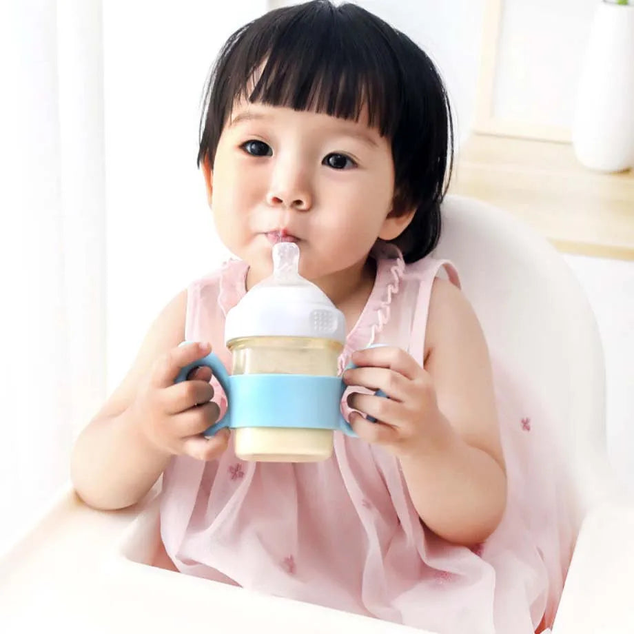 Wide-Neck Square Bottle Silicone Handle Baby Bottle Accessory Hergen Angel Handle Cup Cover