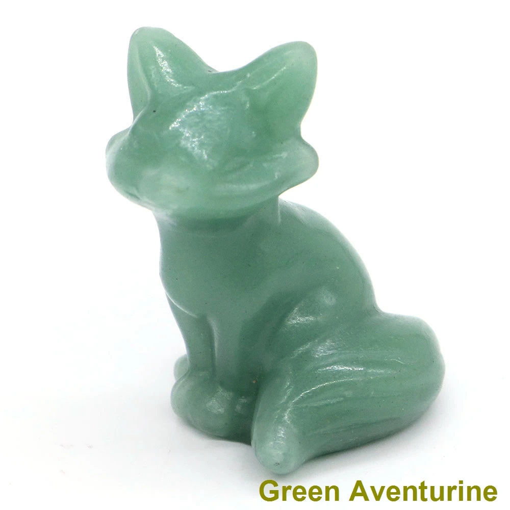Wholesale Lots 1.5" Fox Statue Natural Stone Crystal Reiki Healing Quartz Gemstone Animal Figurine Crafts Home Decor Gifts