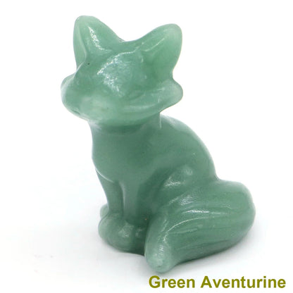 Wholesale Lots 1.5" Fox Statue Natural Stone Crystal Reiki Healing Quartz Gemstone Animal Figurine Crafts Home Decor Gifts