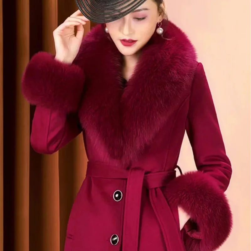 Real Fox Fur Collar Cuff Set Female Natural Fur Collar Women Coat Decoration Thick Fur Shawls And Wraps Neck Warm Long Scarves