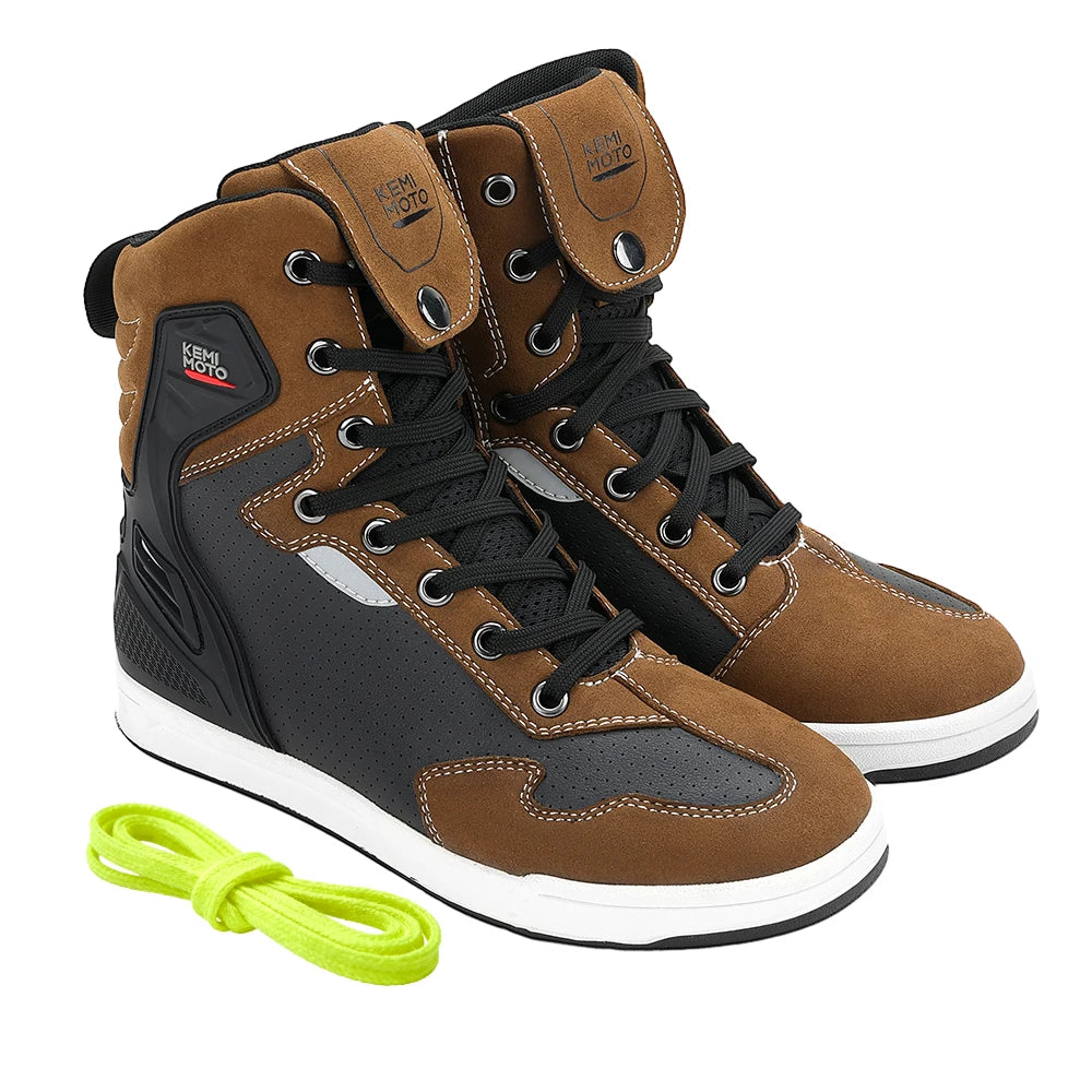 KEMIMOTO Motorcycle Shoes Summer Commuting Riding Men Boots Casual Rides Flat Shoes Anti-collision Protection Outdoor Activities