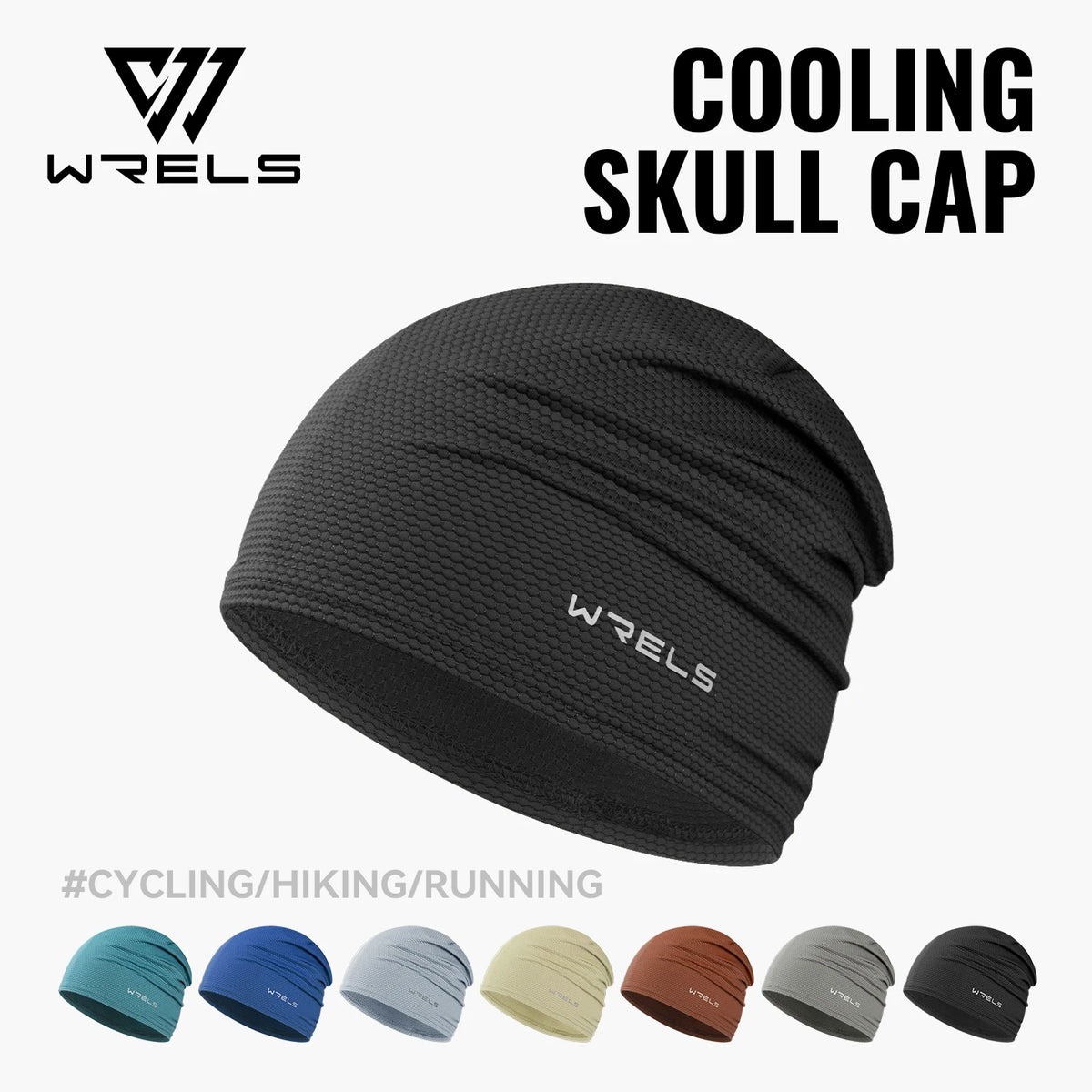 WRELS Skull Cap Helmet Liner Cooling 3D Mesh Breathable Quick Dry Sweat Wicking Cycling Hat UPF 50+ Sunscreen 24g Running Beanie