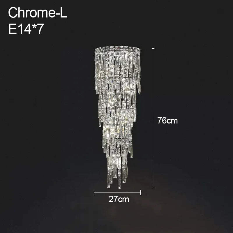 Hotel Lobby Modern Corridor Crystal Wall Lamp Bedroom Staircase Indoor Lighting Villa Duplex Living Room Background Decor Home