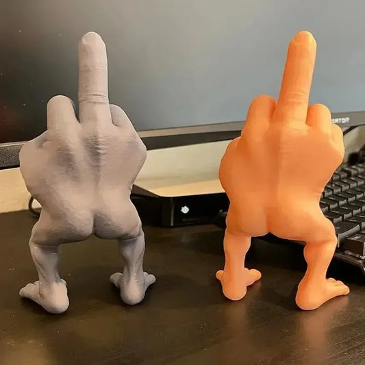 Middle Finger Figure With Legs Office Desk Resin Ornaments Creative Funny Middle Finger Desktop Decoration