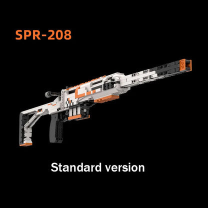 1500PCS Technical SPR-208 Shooting Rifle Building Blocks MOC Technical Can Shoot Projectile Shells Assemble Bricks Toy Gift