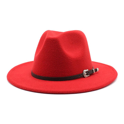 British Style Felt Jazz Fedora Hat 59-61CM Size Panama Trilby Hats for Women Men Gentleman Wedding Party Hat