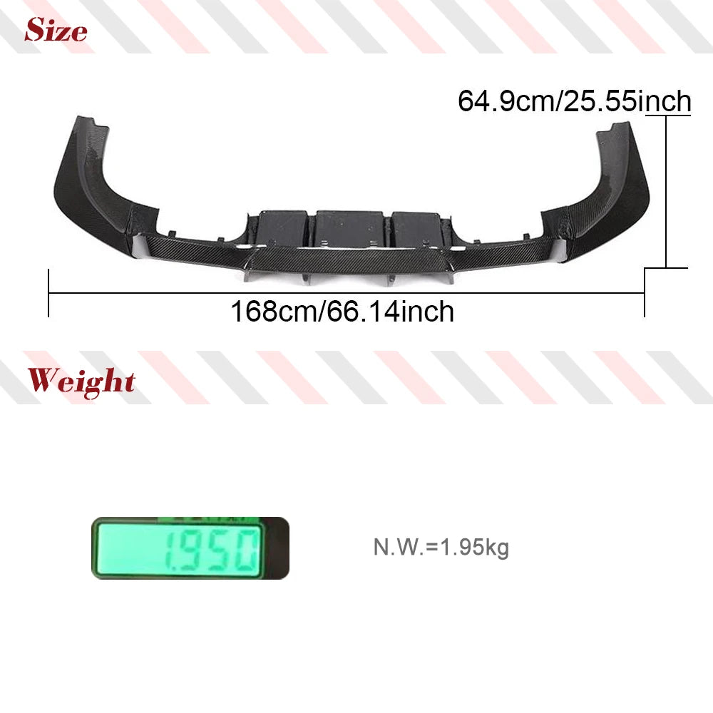 Carbon Fiber Car Rear Diffuser Lip For BMW F87 M2 M2C Competition 2016-2018 Car Rear Bumper Diffuser Lip Spoiler Splitters 3Pcs