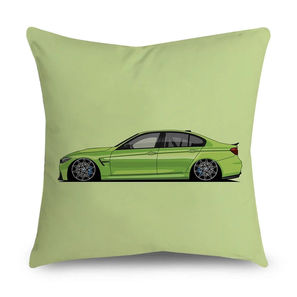 New Sports Car Cushion Cover Full Body Cartoon Pattern Pillow Case for Home Sofa Car Decor Pillowcase 45cm*45cm