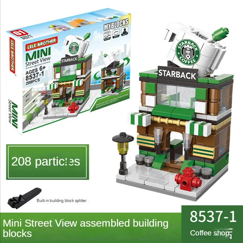 Mini House Building Blocks City Store Street View Snack Street Figures Children's Toys Boys and Girls Gifts Compatible With Lego