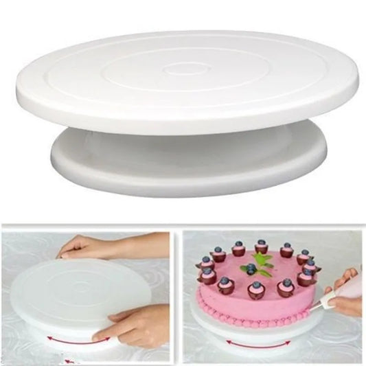 Plastic Cake Plate Turntable Rotating Anti-skid Round Cake Stand Cake Decorating Rotary Table Kitchen DIY Pan Baking Tool