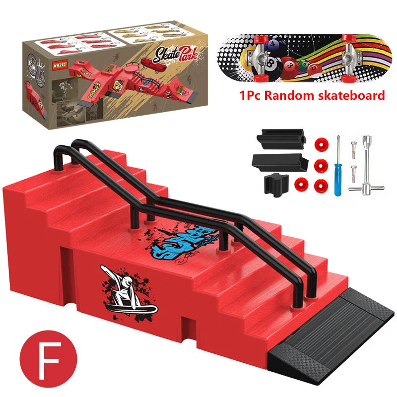 Finger Skateboard Children Toys Finger Sports Field Training Props Park Ramp Railings Slope Model Finger Skateboard Games