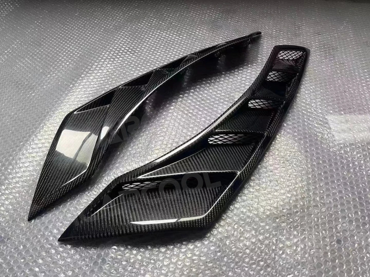 Dry Carbon Fiber For Nissan GTR R35 350Z 370Z Z33 Z34 2008-2017 Front Side Air Vent Trim Spoiler Canards Side Fender Body Kits