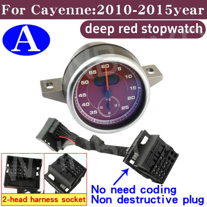 Car Stopwatch for Porsche Cayenne 958 10-17 Clock Chrono Watch Dashboard Cover Modified Car Interior Accessories Stopwatch Clock