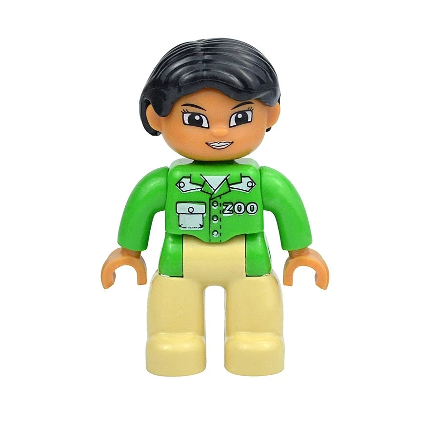 Figures Dolls Big Size Building Blocks Family Action Workers Doctor Police Farmer Compatible Large Bricks Duploes Kid Toys