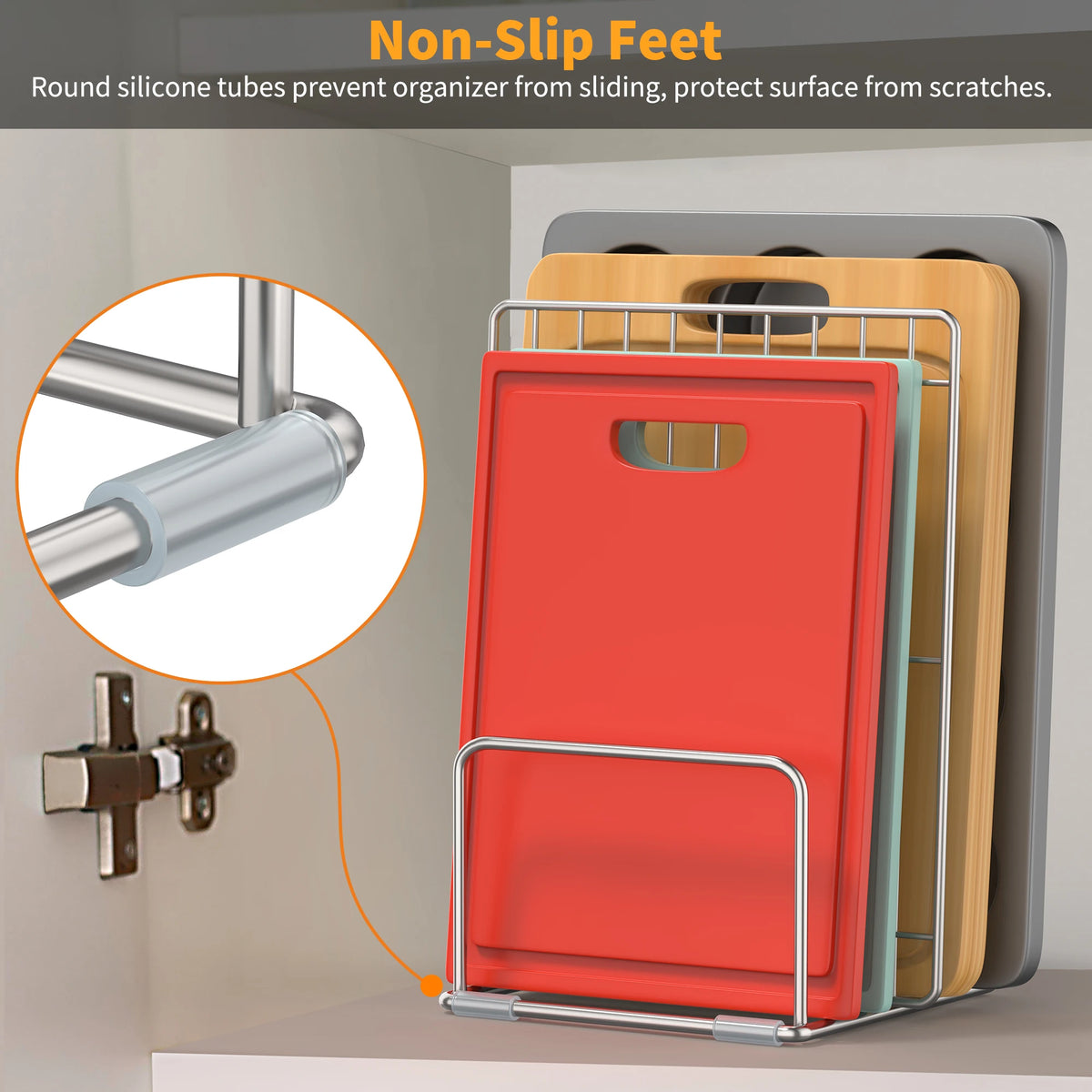 Stainless Steel Cutting Board Holder Cutting Board Stand, Chopping Board Storage Rack (1-Piece Set)