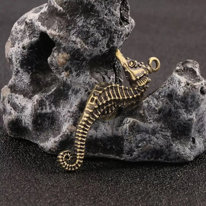 Copper Seahorse Statue Mascot Exquisite Crafts Ornaments Brass Seahorse Sculpture Office Decoration Business Gift