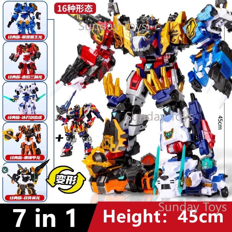 New Miniforce 8 Super Dinoid Transform Combined Mecha Robot Action Figures Toys Mini Force Rex Battle King Deformation Model Toy