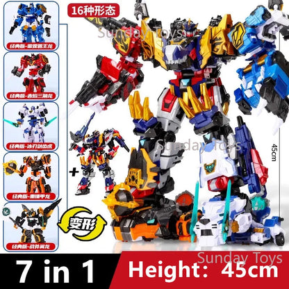 New Miniforce 8 Super Dinoid Transform Combined Mecha Robot Action Figures Toys Mini Force Rex Battle King Deformation Model Toy