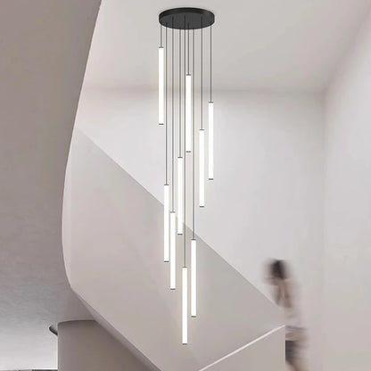 Nordic Stairs LED Long Chandeliers Minimalist Duplex Attic Living Room Kitchen Pendant Lights Home Decoration Ceiling Chandelier