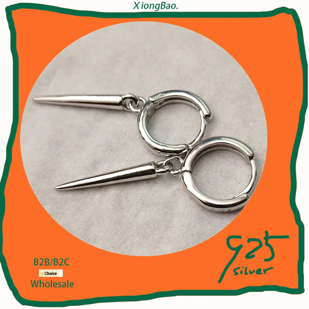 925 Sterling Silver Geometry Asymmetric Earring for Women Girl Simple Office Jewelry Gift Dropshipping
