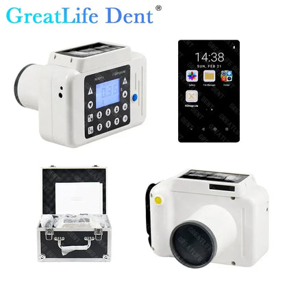 Mexico ES UK In Stock GreatLife Portable Dental X-ray Machine Veterinary Pet X Ray Unit with Built-in Dental Sensor Digital Rvg