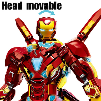 Superheroes Robot Blocks Action Figures Iron Man MK50 War Mecha MOC Building Toys Festival Gifts Adult 1500+pcs Cool Ornament