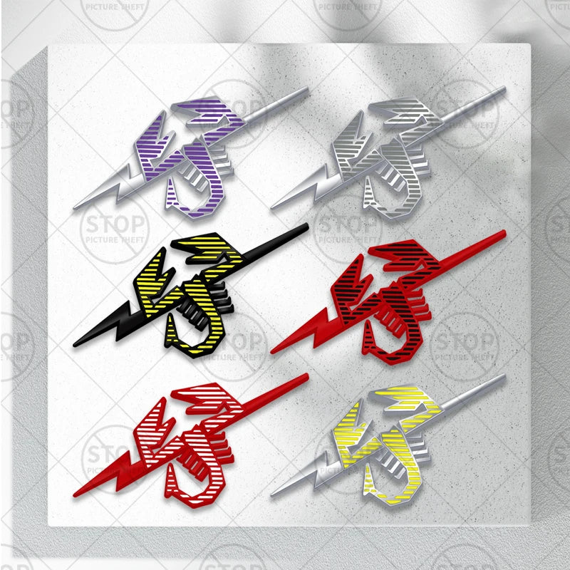 Car Sticker Lightning Scorpion Logo 3D Decal Grille Body Side Badge Rear Trunk Emblem For 500 595 Abarth Punto 695 124 Spider