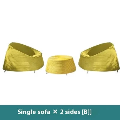 ！@Nordic Luxury Modern Fabric Rattan Furniture Set Creative Lazy Chair Outdoor Courtyard Living Room Hotel